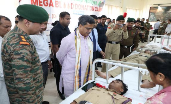 Chief Minister Dr Manik Saha attends blood donation camp organised to mark PM Modi
